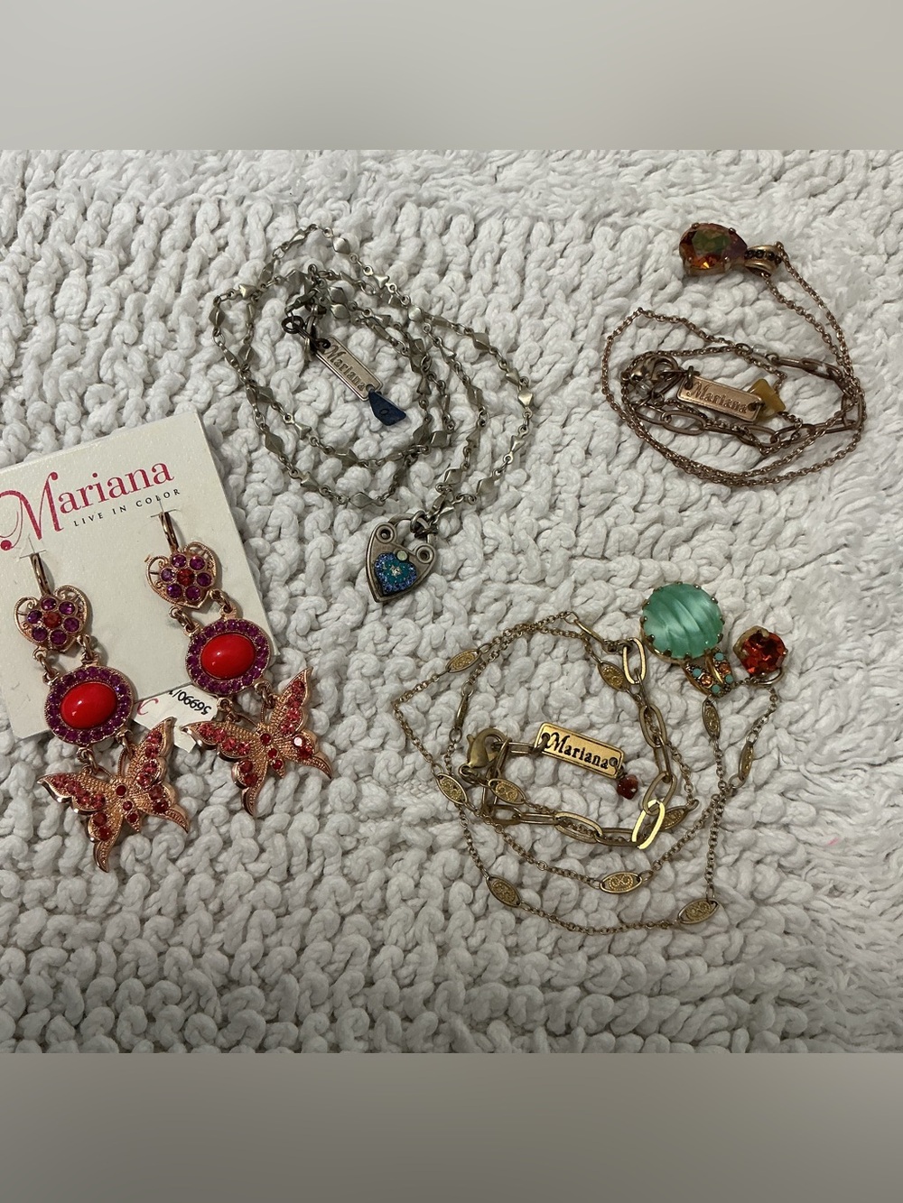 MARIANA Live In Color Jewelry Bundle 3 Necklaces 1 Butterfly Earrings Swarovski